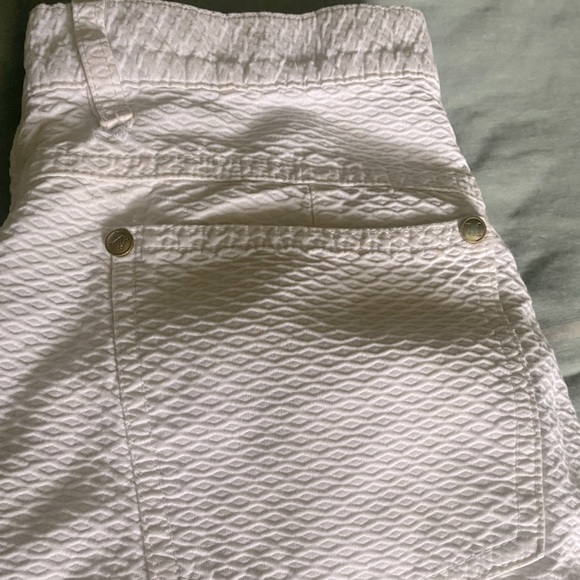 Platinum White Textured Pants-High Waist - Picture 5 of 5